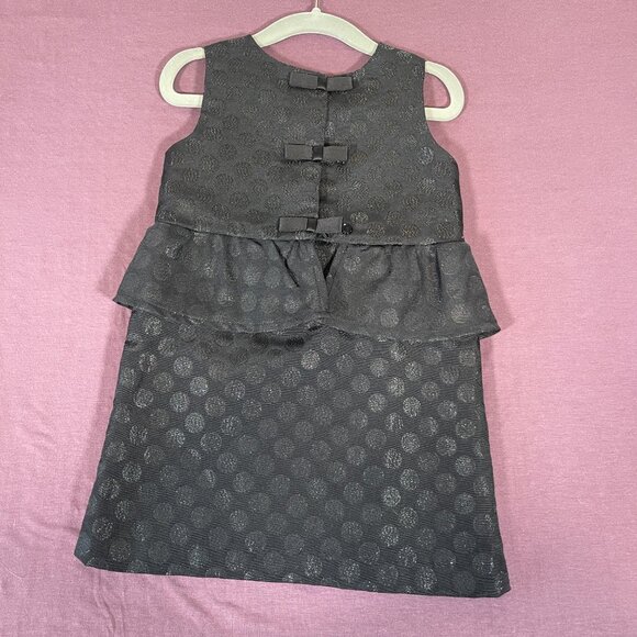 NWOT - Lydia Jane 2T Dress Sleeveless Black DOTS Tiered BOW - Picture 5 of 6